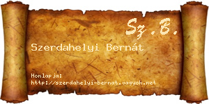 Szerdahelyi Bernát névjegykártya